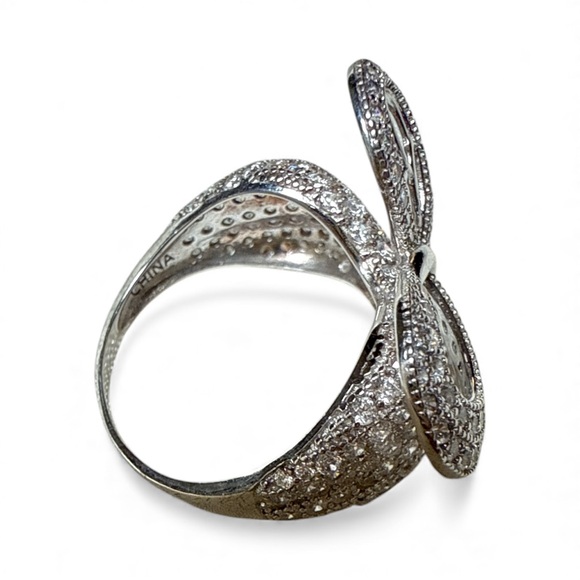 Vintage Sterling Silver Cubic Zirconia size 7 estate VTG weight 11.89G - Picture 9 of 11